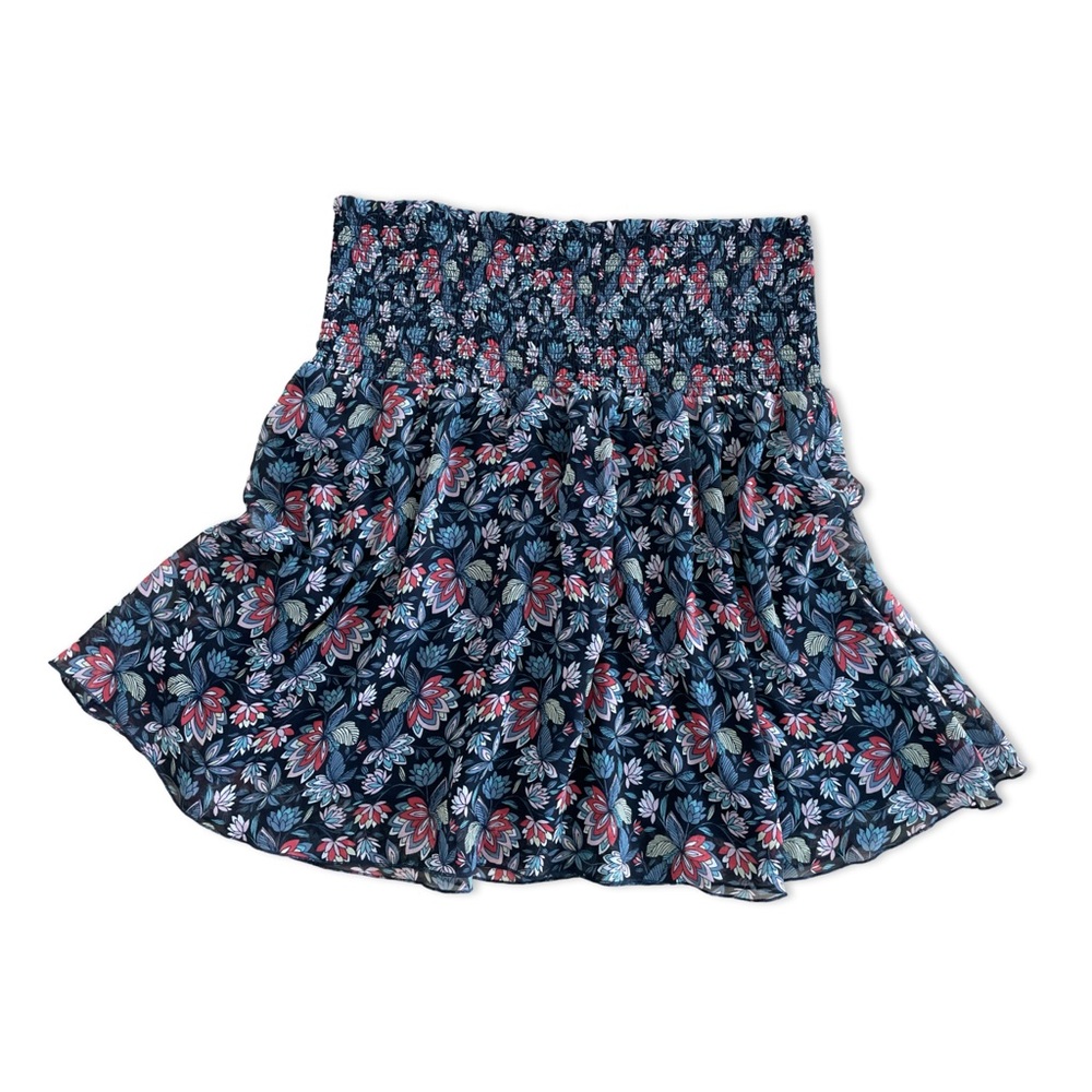 CAbi Navy Floral Convertible Flirt Skirt Style 5184 Size S
